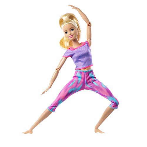 Barbie GXF04 Made to Move Puppe – Flexible Yoga-Puppe mit langen blonden Haaren für Kinder ab 3 Jahren