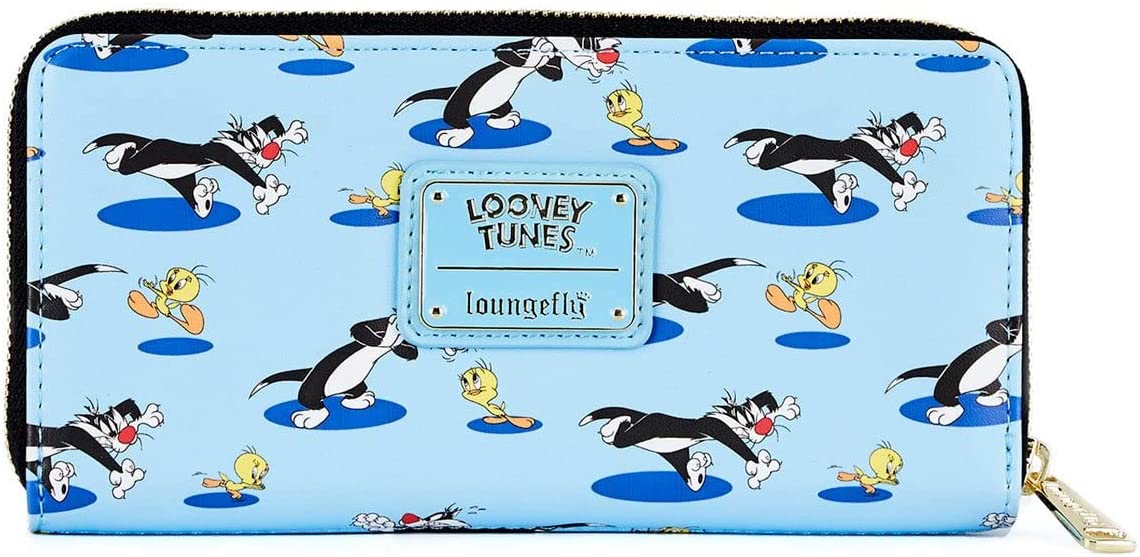 Loungefly Looney Tunes Tweety und Sylvester Geldbörse mit Rundum-Reißverschluss