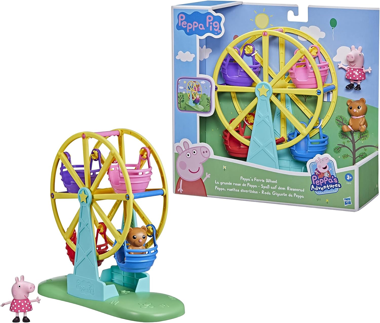 Peppa Pig Peppas Riesenrad-Spielset – Drehkarussell mit Figur und Teddy für Kinder ab 3 Jahren 6