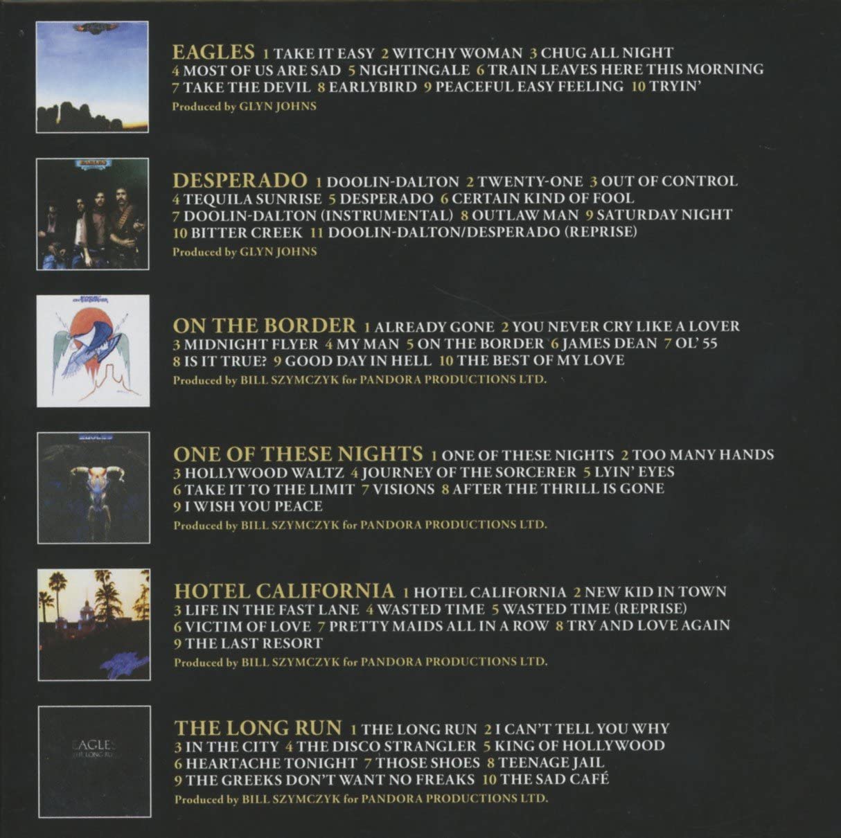 Eagles - The Studio Albums 1972-1979 Audio CD