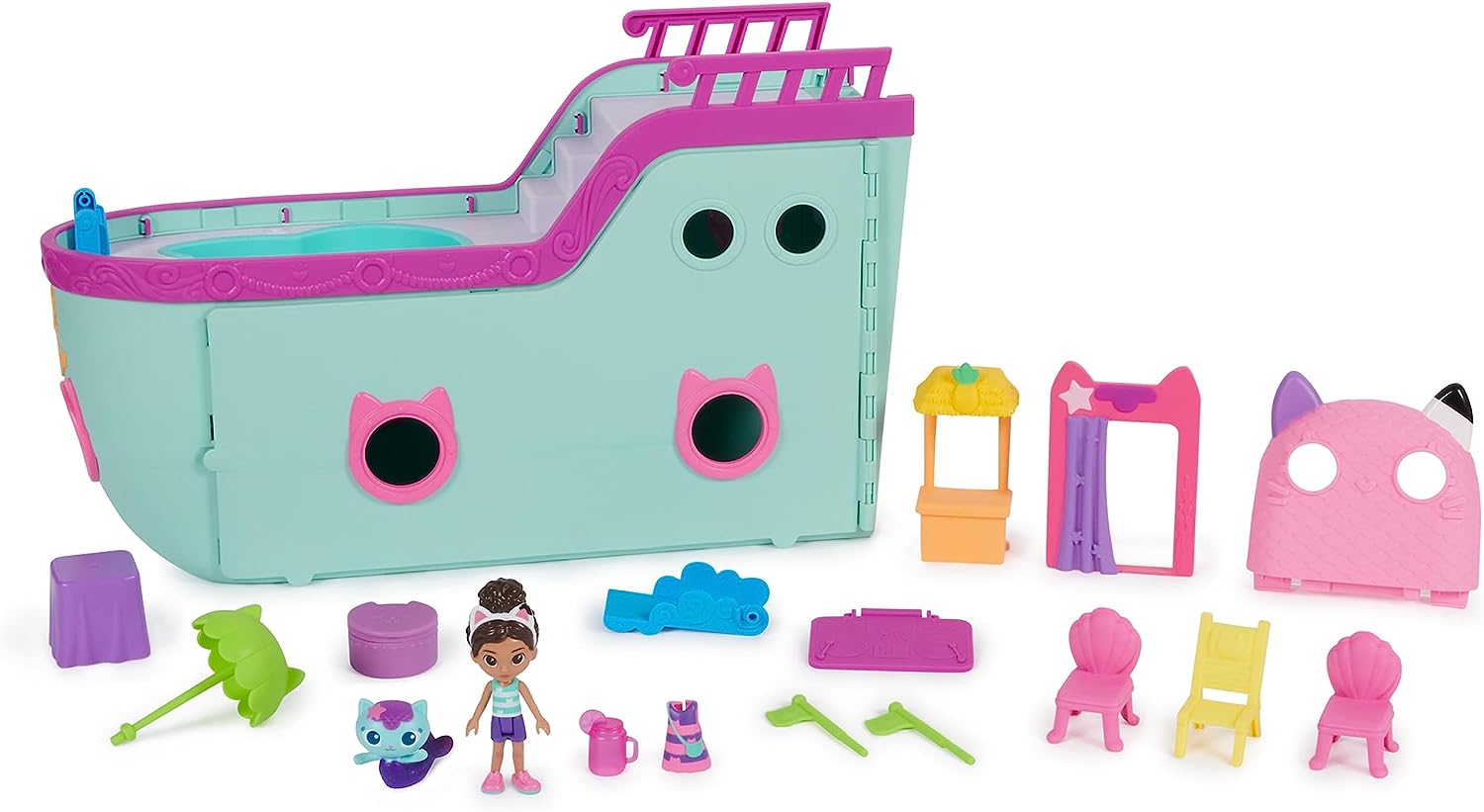 Gabbys Puppenhaus-Katzenfreundeschiff – 18-teiliges Kreuzfahrt-Spielset mit Gabby- und MerCat-Figuren, ab 3 Jahren 5