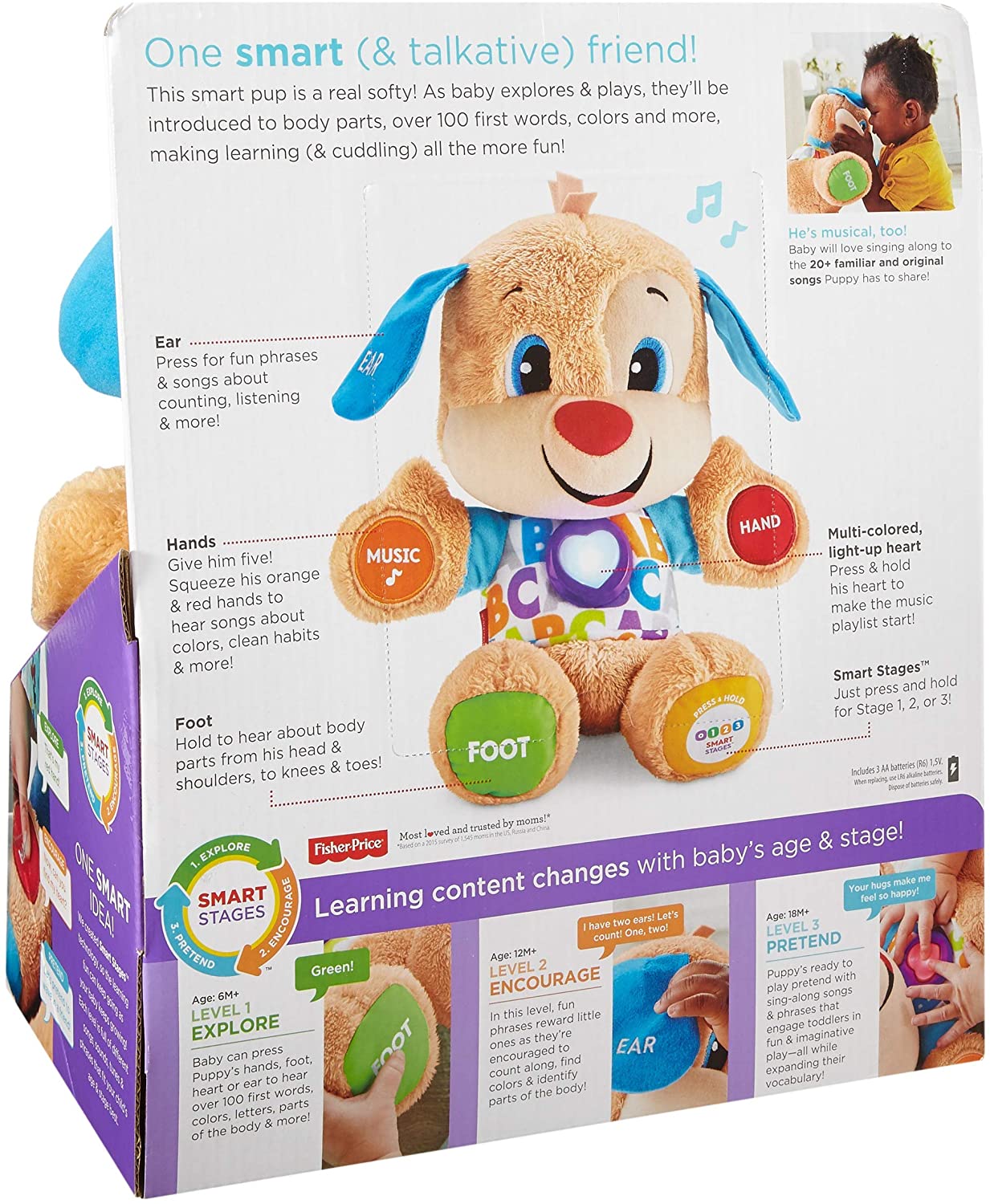 Fisher-Price Smart Stages Puppy – Interaktives pädagogisches Plüschspielzeug für Kinder ab 6 Monaten 9