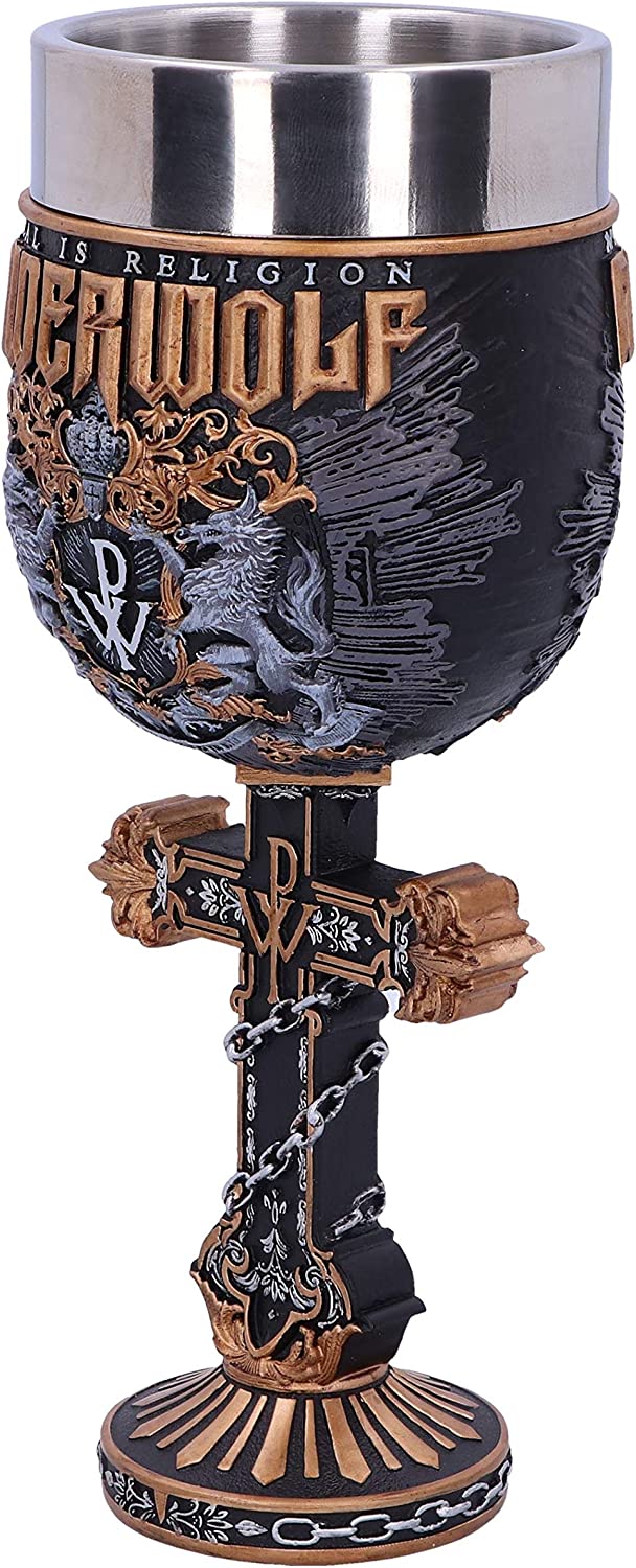 Nemesis jetzt offiziell lizenzierter Powerwolf Metal is Religion Rock Band Goblet, Schwarz 4