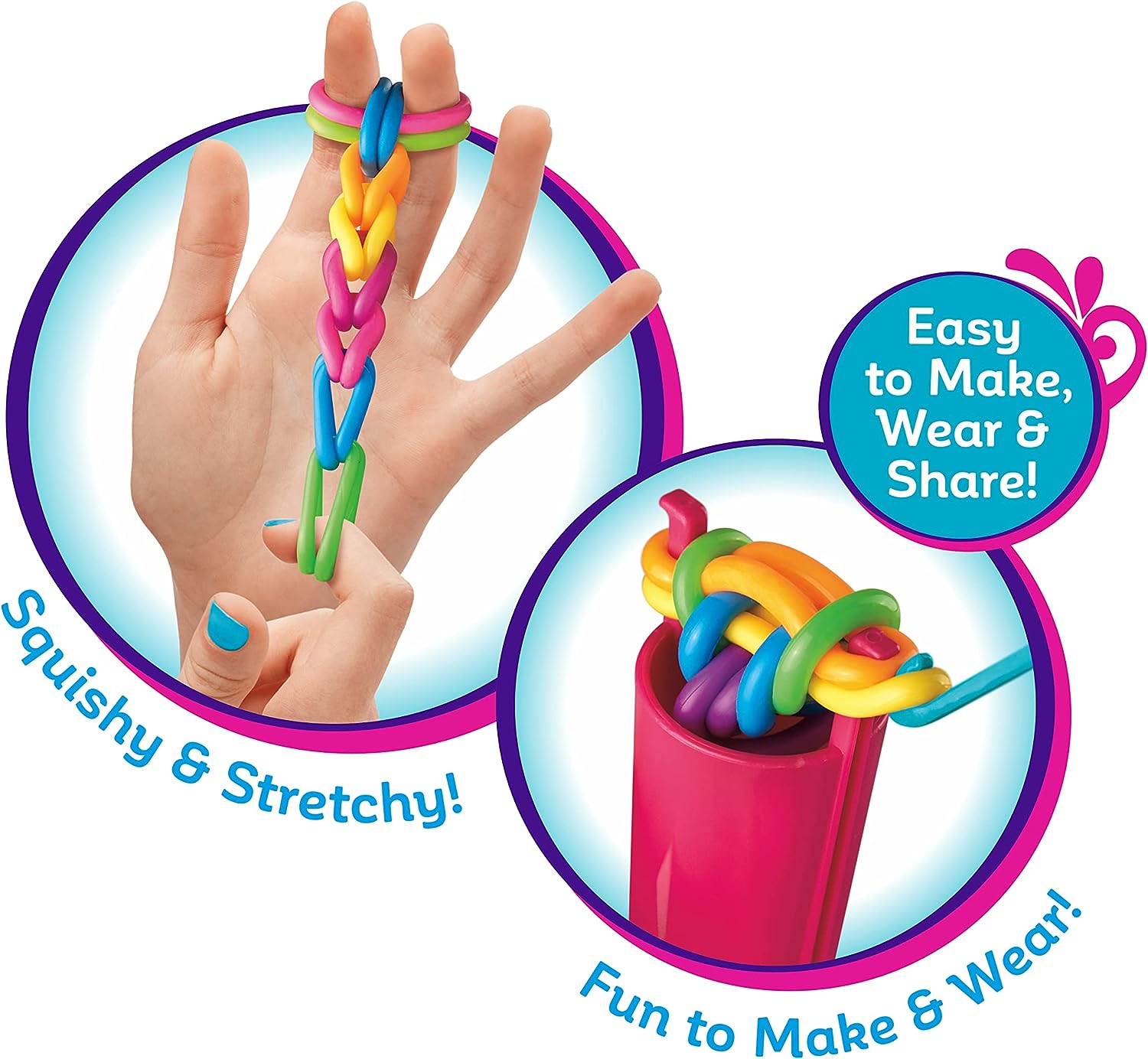 Shimmer and Sparkle Squish Magic Bubble Loom Bastelset – Regenbogenfarbenes, leuchtendes Sinneshandwerk für Kinder 3