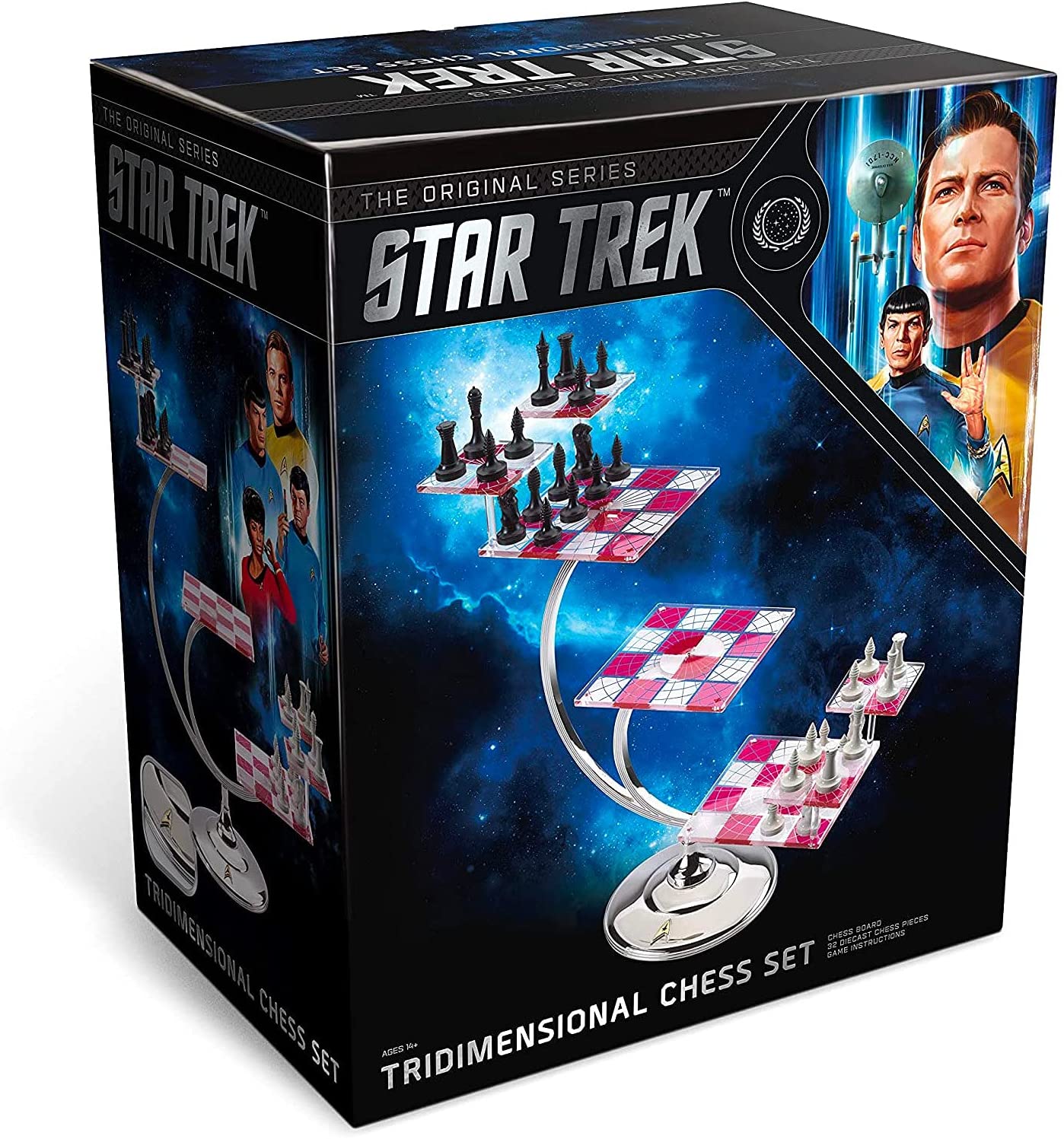 The Noble Collection Star Trek dreidimensionale Schachspiel-Replik mit Acrylbrettern und Regelbuch