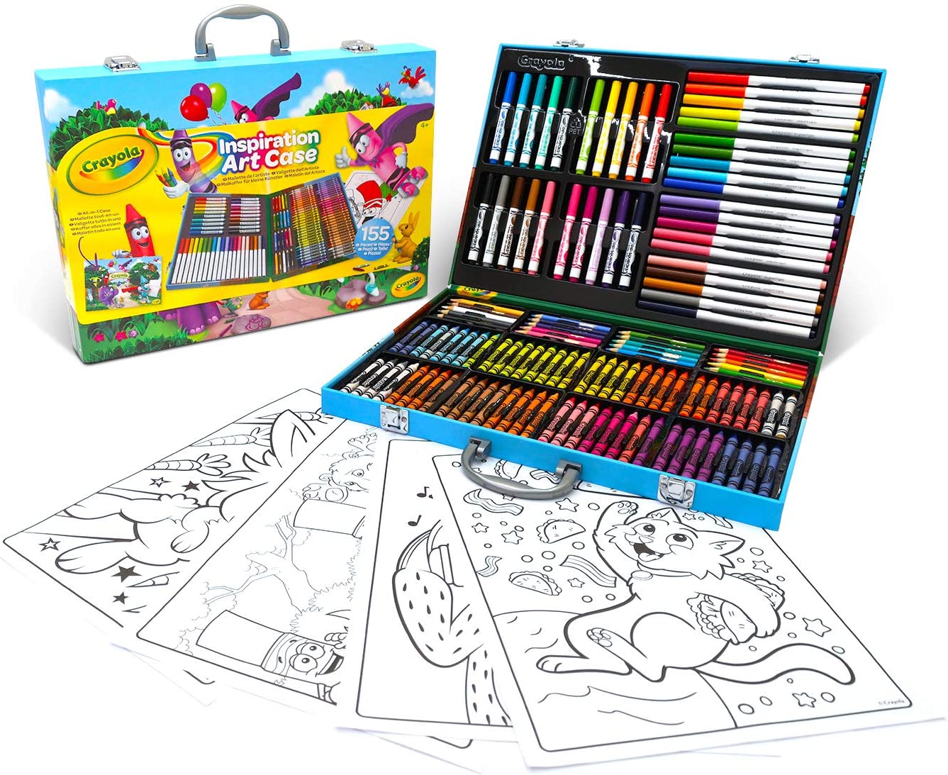 Crayola Inspiration Art Case – 155-teiliges Kunstbedarfsset für Kinder mit Buntstiften, Markern und Bleistiften