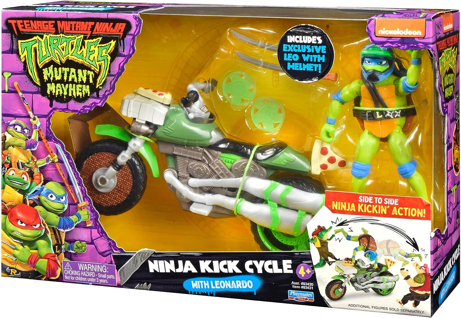 Teenage Mutant Ninja Turtles Ninja Kick Cycle mit exklusiver Leonardo-Figur – Action-Spielset 4