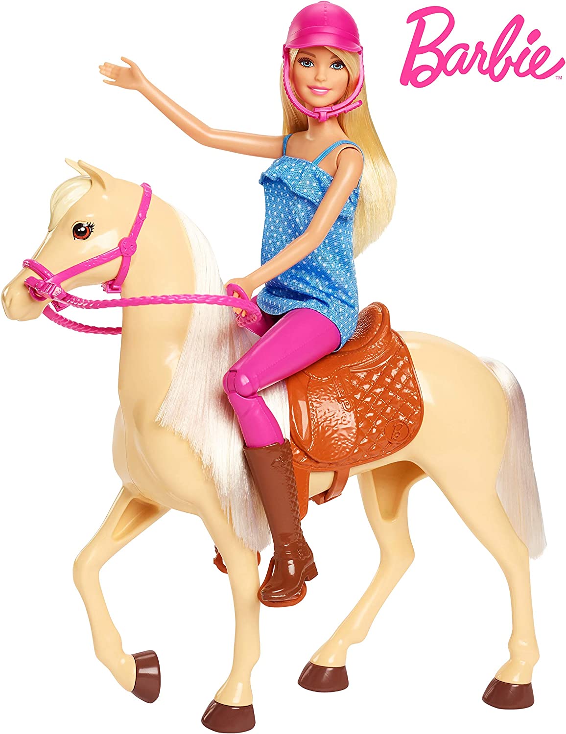 Barbie-Puppe und Pferde-Spielset – Reitabenteuer für Kinder ab 3 Jahren
