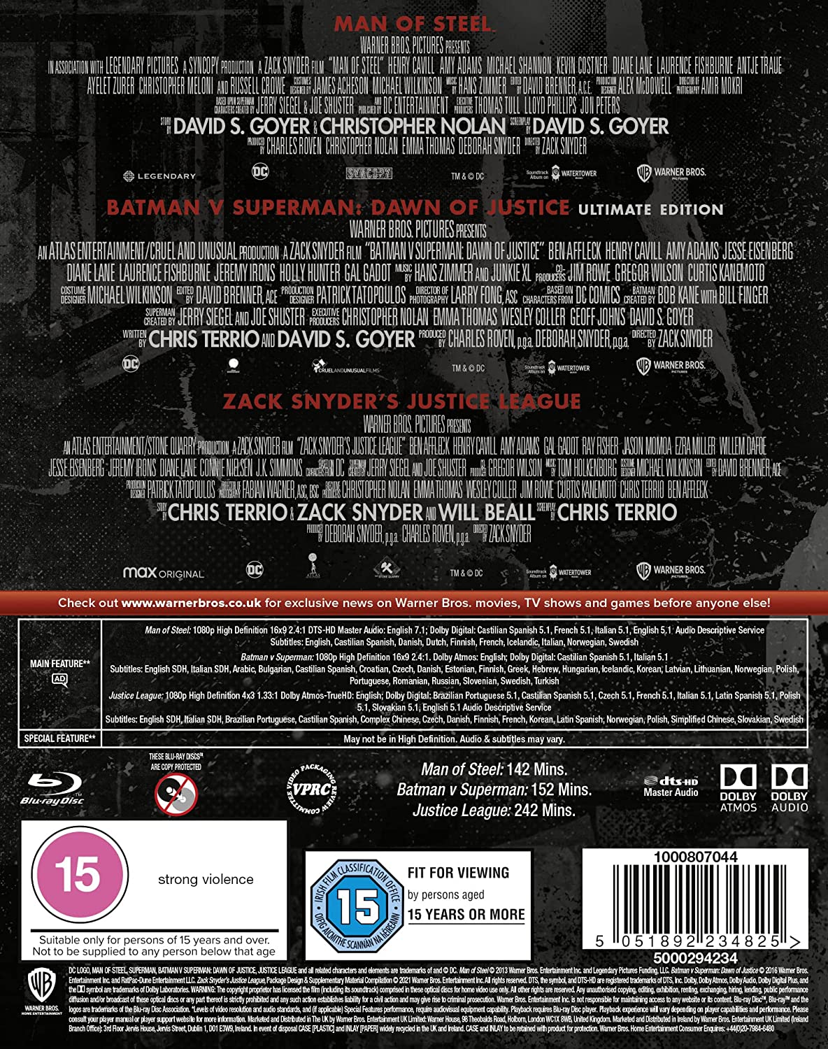 Zack Snyder's Justice League Trilogy (2021) - Blu-ray [Region Free]