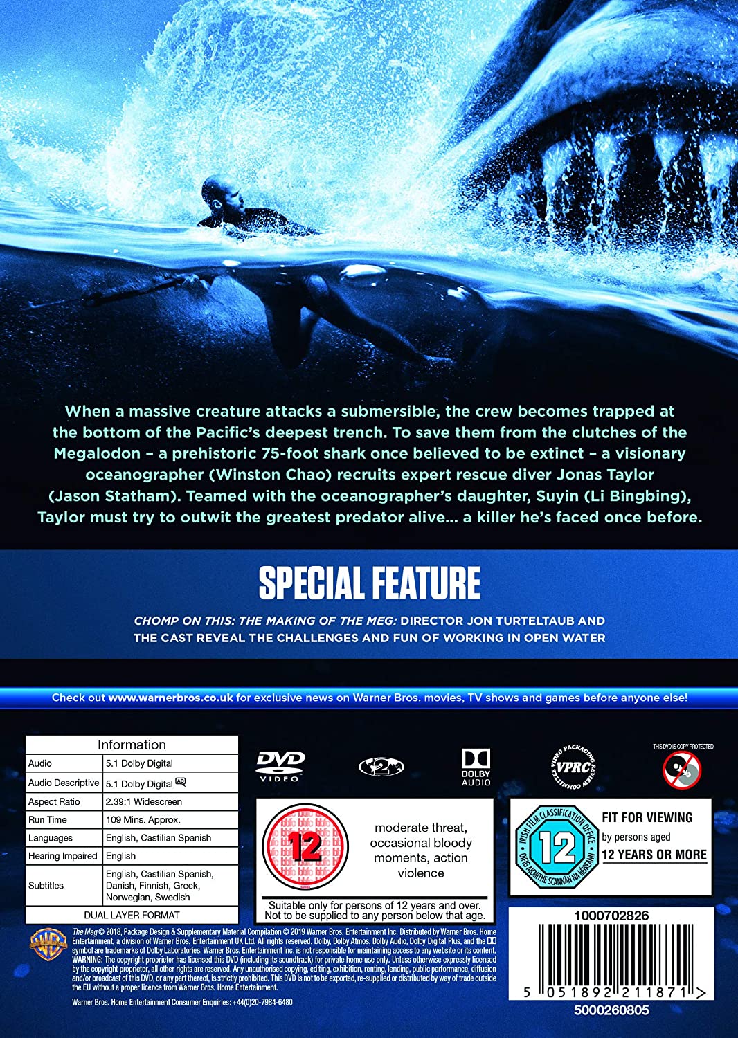 The Meg – Action-/Sci-Fi-Abenteuer mit Jason Statham [DVD]
