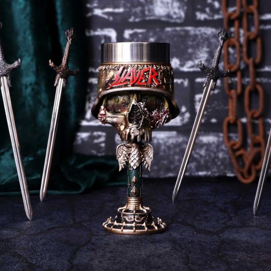 Nemesis Now Slayer Kelch mit Adlerhelm und Totenkopf-Logo, Goldharz mit Edelstahleinsatz
