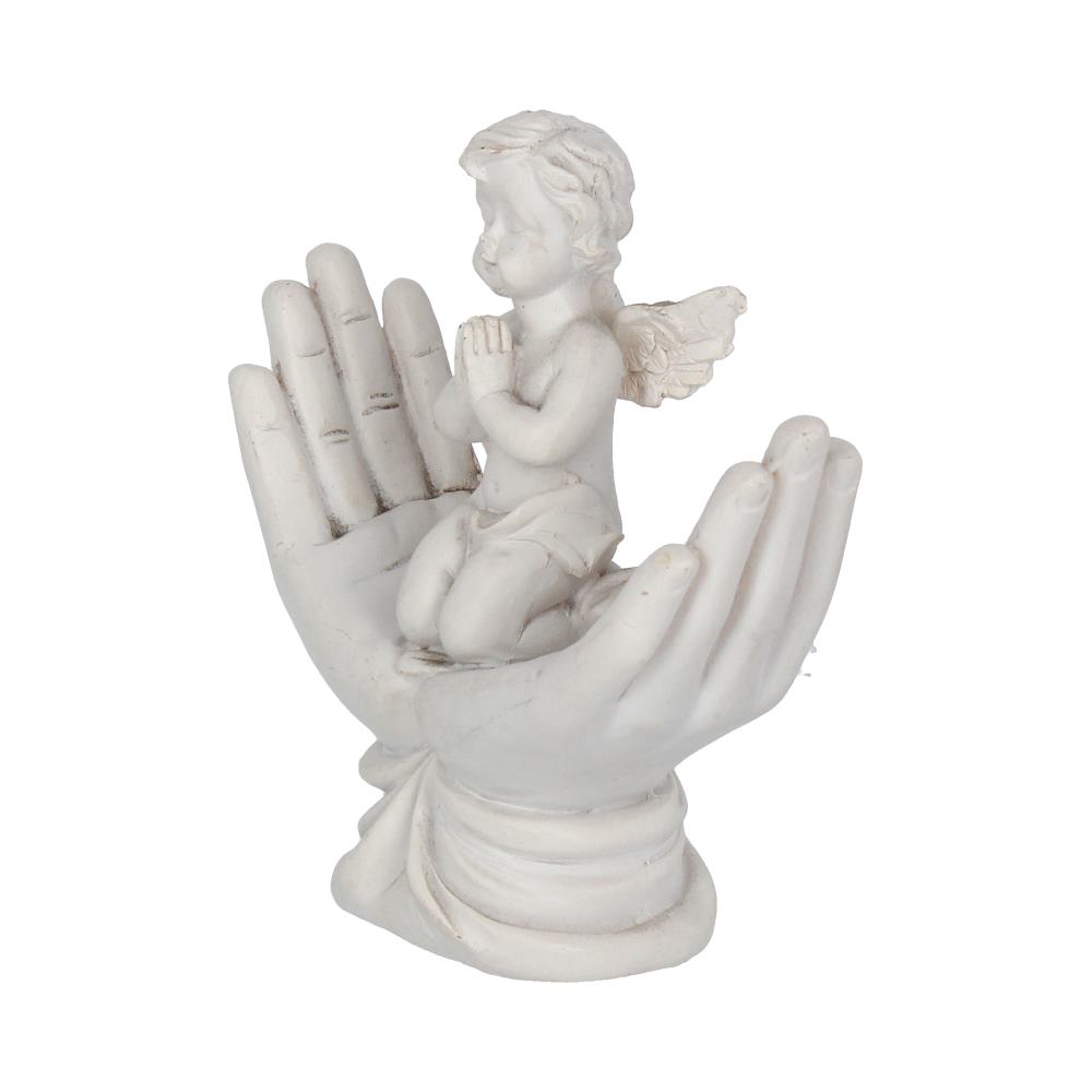 Nemesis Now Raised To Heaven Cherub Figur – Weiße Engelsstatue aus Kunstharz NEM3997