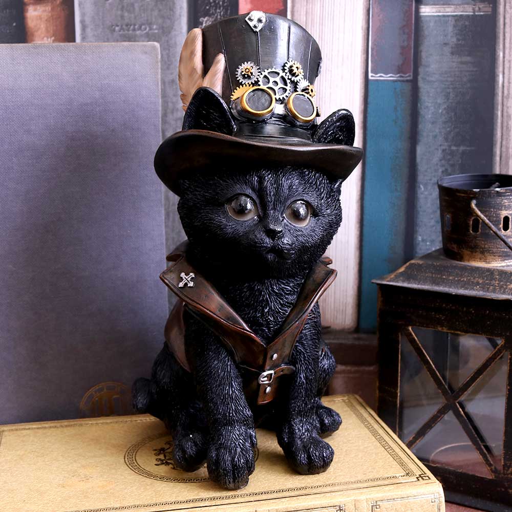 Nemesis Now Cogsmith's Cat - Steampunk Black Cat Resin Figurine 6